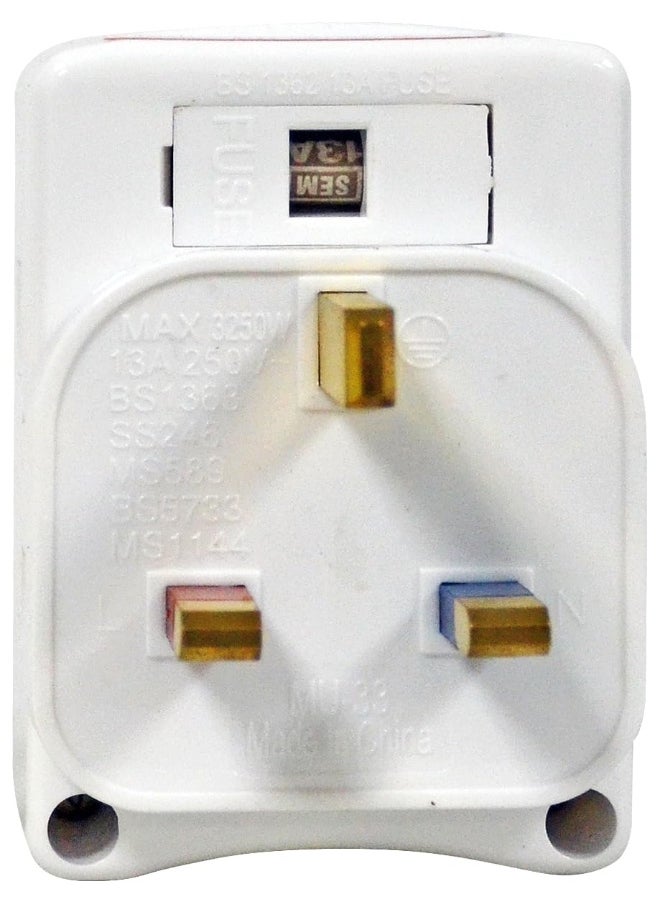 KADRIS - 3 Way Individual Switched with light Universal Plug Input Adaptor, Multi Plug for use across Household and Offices. ESMA Certified - Image 1