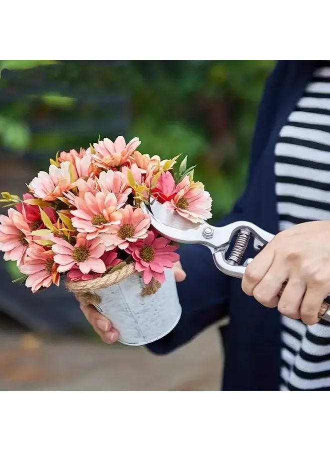 1 قطعة مقص تقليم من الفولاذ المقاوم للصدأ 8 بوصة بمقبض خشبي لجني فواكه الحديقة - Image 5