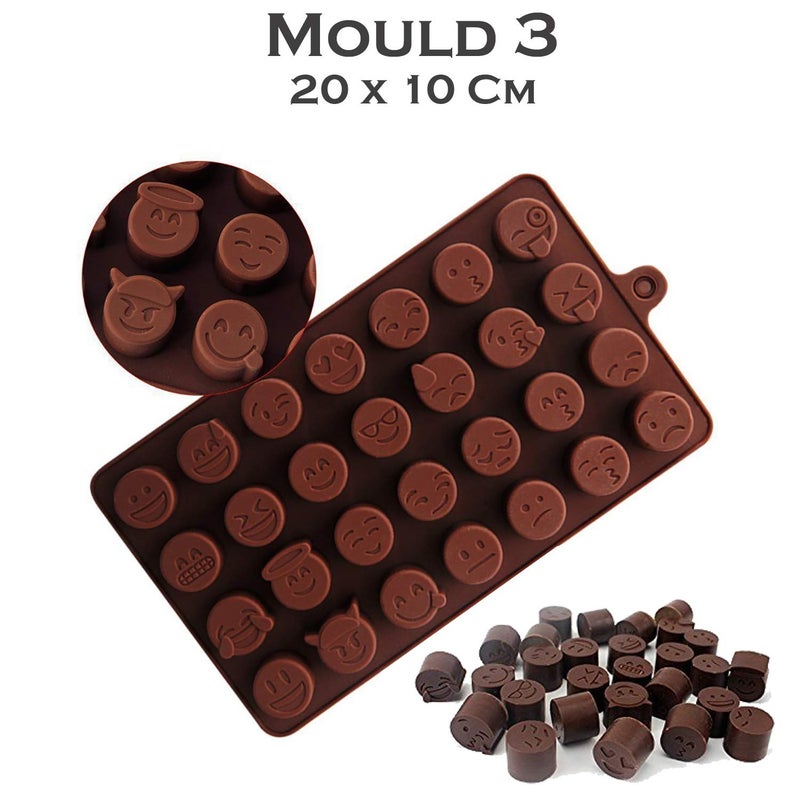 Store2508 Silicone Chocolate Moulds Mould Mold Set, Pack of 8 - Image 5