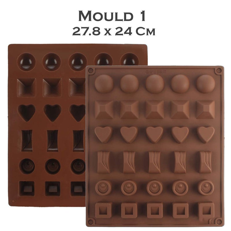 Store2508 Silicone Chocolate Moulds Mould Mold Set, Pack of 8 - Image 3
