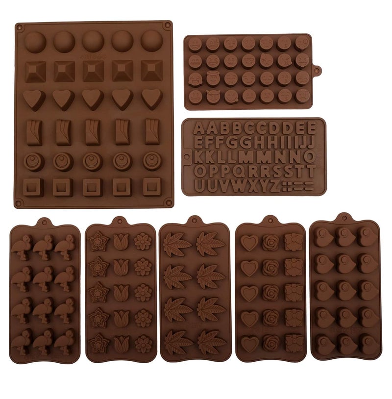 Store2508 Silicone Chocolate Moulds Mould Mold Set, Pack of 8 - Image 1