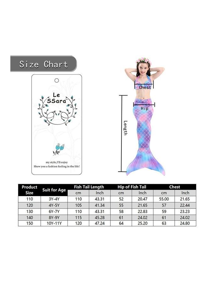 NIBEMINENT 4-Piece Mermaid Cosplay Costume Set 150cm - Image 4