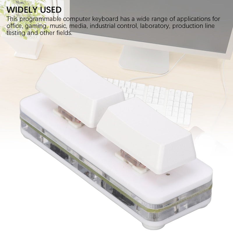 Custom 2 Key RGB USB Wired Mechanical Keyboard With Memory Function For Gaming And Office Use White - Image 4