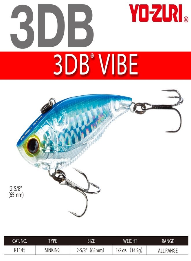 DUEL Yo-Zuri 3DB Vibe Sinking Lure, Prism Ghost Shad, 2-1/2-Inch - Image 3