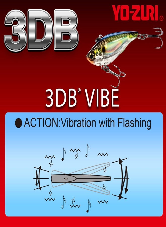 DUEL Yo-Zuri 3DB Vibe Sinking Lure, Prism Ghost Shad, 2-1/2-Inch - Image 4