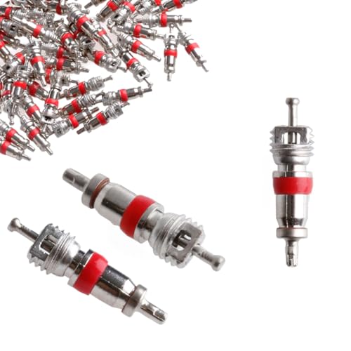 UHANBUT 100PCS Premium Tyre Tire Valve Cores, Nickel Plated Valve Stem Core Part Replacement, Universal Tire Valve Stem Core for Most Automotive, RV, ATV & Air Conditioning, Motorcycles and Bicycles - Image 1