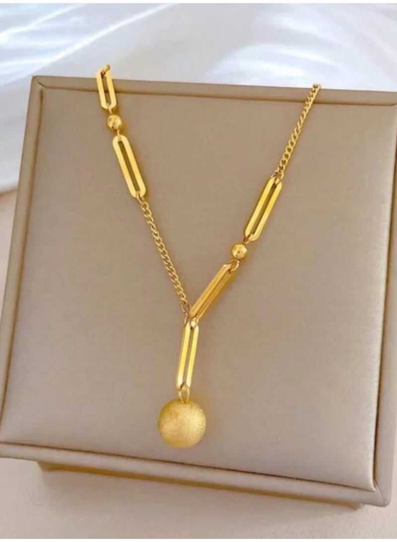 Elegance Elegant & High Quality Stainless Steel Gold Plated Necklace For Women - Image 3