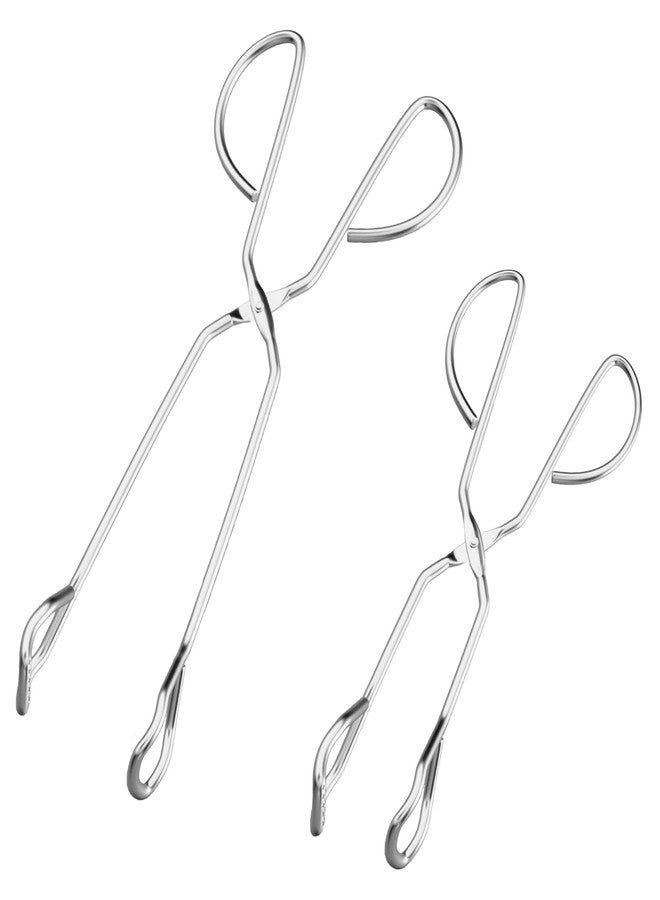 HINMAY Stainless Steel Kitchen Scissor Tongs Set, 2-Piece (10/13 Inch) for Cooking, Grilling, Serving, and Barbecue - Image 1