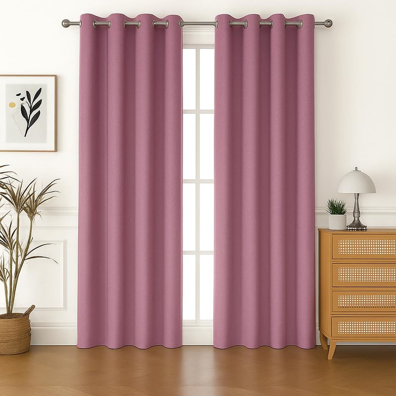 Amali Regal Dimout curtains with 16 Grommets in 2 panels Size (W132 x L 274cm) for living room Decor or bedroom window noise reduction and light blocking - Image 1