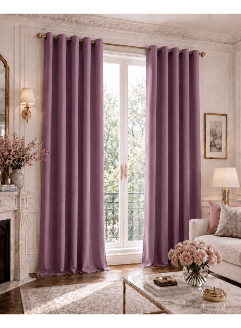 Amali Regal Dimout curtains with 16 Grommets in 2 panels Size (W132 x L 274cm) for living room Decor or bedroom window noise reduction and light blocking - Image 1