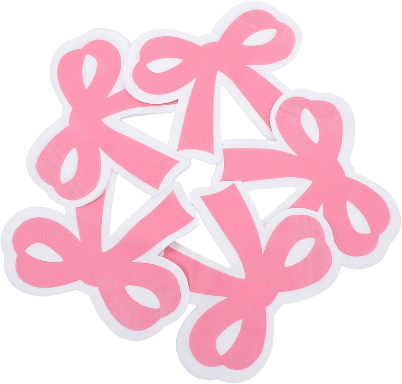 40pcs Pink Bow Paper Napkins Disposable Birthday Luncheon Napkins for Party Absorbent Decorative Dining Tissues for Shower and Birthday Decorations - Image 1