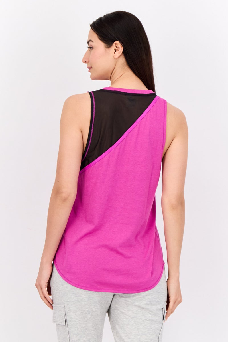 PUMA تي شيرت تدريب بدون أكمام للنساء بتصميم عادي، وردي - Image 3