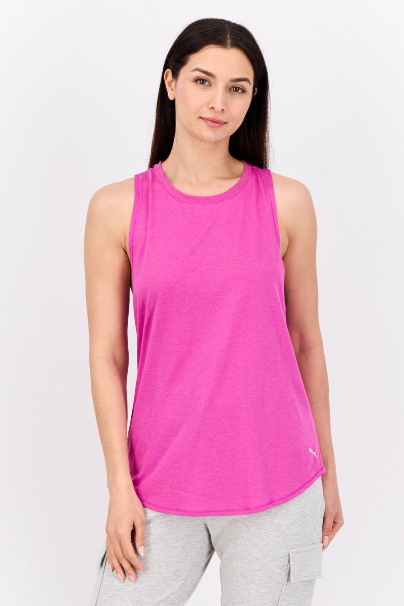 PUMA تي شيرت تدريب بدون أكمام للنساء بتصميم عادي، وردي - Image 1