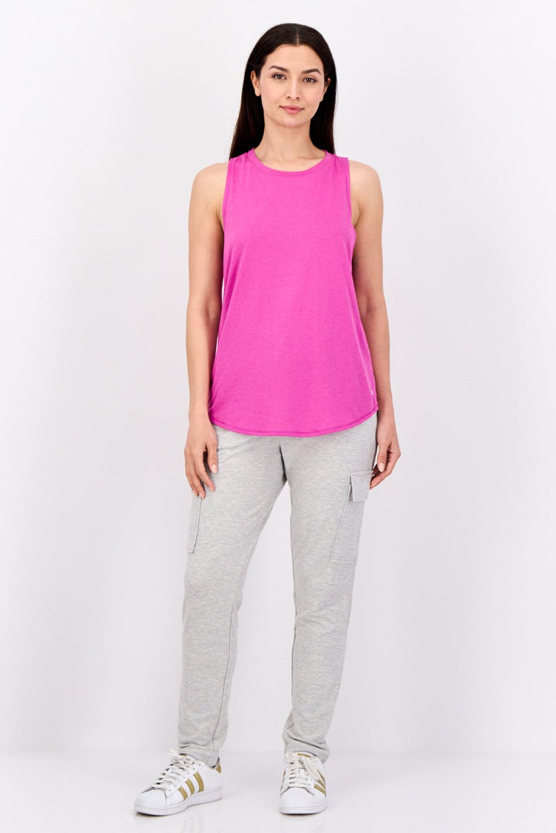 PUMA تي شيرت تدريب بدون أكمام للنساء بتصميم عادي، وردي - Image 4