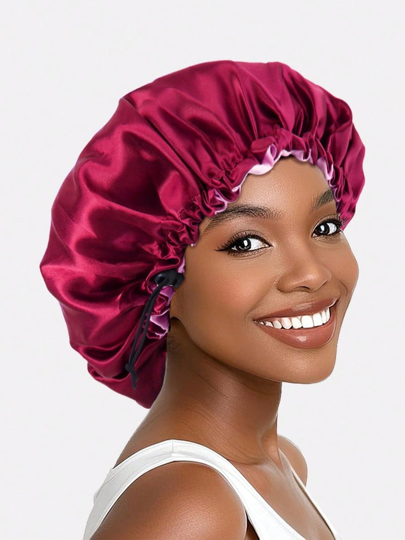 Luxury Satin Hair Bonnet – Ideal Hair Protection for Sleep & Relaxing - Image 2