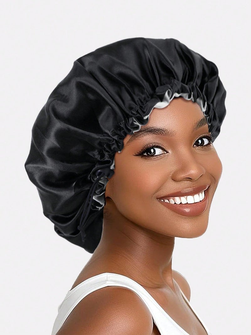 Luxury Satin Hair Bonnet – Ideal Hair Protection for Sleep & Relaxing - Image 1