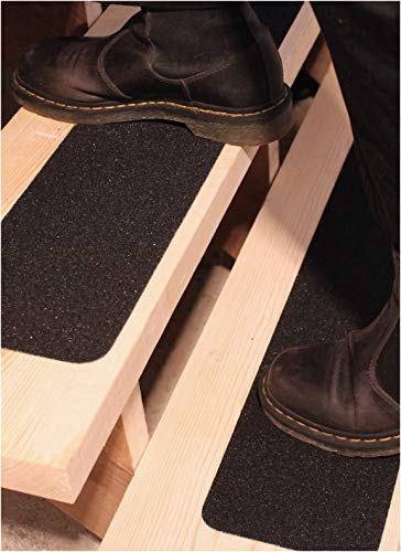 FINEHOUS 6"x40" Stair Treads Non-Slip Outdoor Tape - 10-Pack Black Anti-Slip Strips - Image 1