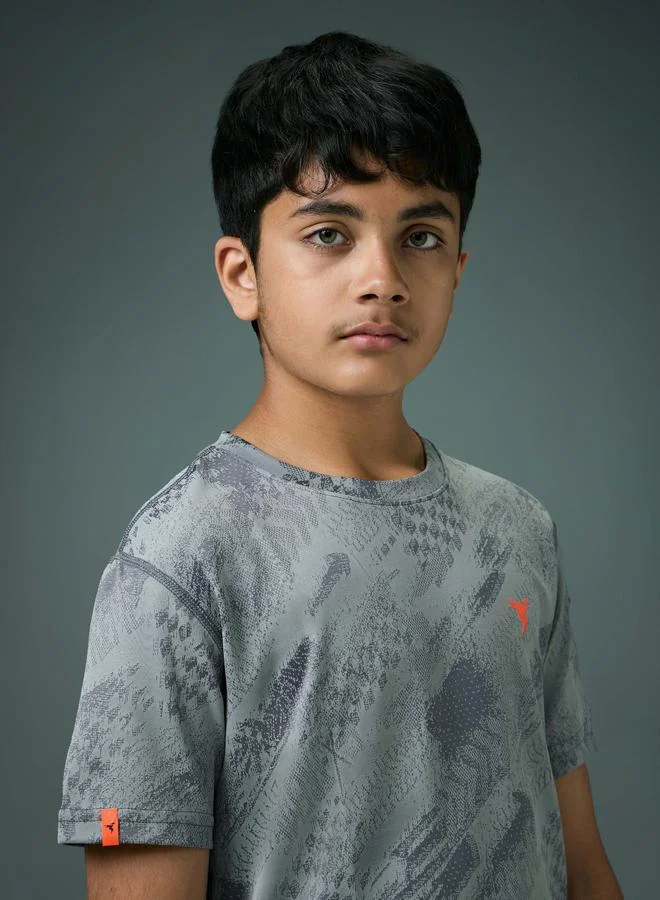 Technosport Boys Slim Fit Printed Sports T-Shirt