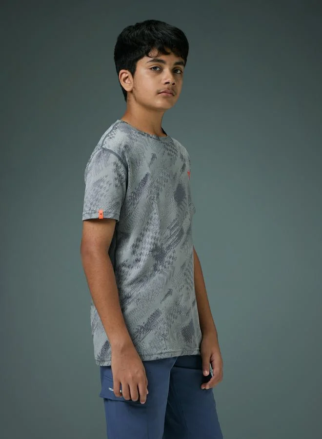 Technosport Boys Slim Fit Printed Sports T-Shirt