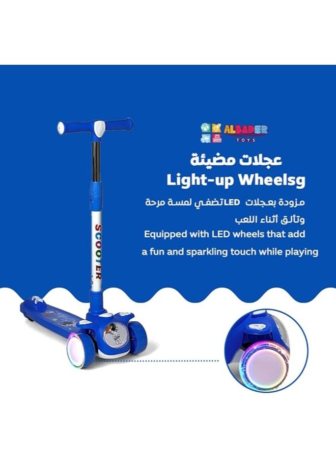 AL BADER Highway Kick Scooter, PVC Blaze Pro Scooter, Foldable Storm Ride Scooter, Adjustable Handle Kick Scooter, Lightweight Non-Slip Dec, Gift Outdoor Toys for Baby Toddler - Image 3