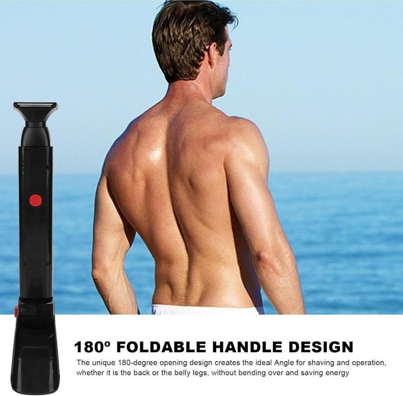 windforgecraft Electric Back Hair Shaver | Full Body Leg Hair Removal - Foldable Body Shaving with Ergonomic Handle for Men Women Adults Borato - Image 4