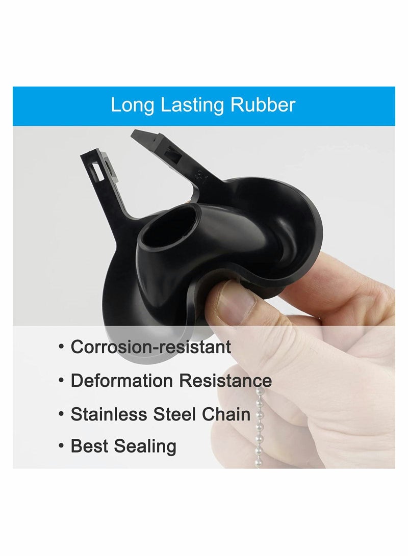 3 Pcs Toilet Flapper Replacement Universal Flapper and Chain with Float 2-Inch Flush Valves Water Saving High Performance Easy to Install - Image 2