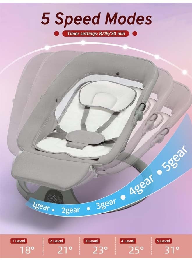 L&E Baby Swings for Infants, Infant Swing with Lullabies, Bluetooth, 3 Seat Positions, Touch Screen & Remote Control, Outdoor Baby Rocker, Portable Swing for Baby - Image 2