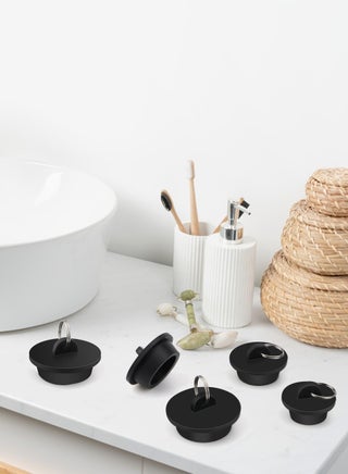 Bath Tub Drain Stoppers, 12 Pieces Sink Bathtub Plug Rubber Kitchen Bathroom Laundry Bar Water Stopper Seal with Hanging Ring for Shower Faucet Cover Pool Plugs and Caps Black(3 Sizes) - view 2