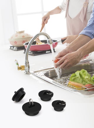 Bath Tub Drain Stoppers, 12 Pieces Sink Bathtub Plug Rubber Kitchen Bathroom Laundry Bar Water Stopper Seal with Hanging Ring for Shower Faucet Cover Pool Plugs and Caps Black(3 Sizes) - view 3