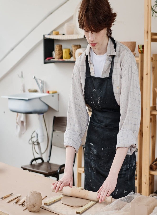 Maitys 6 Pcs 15.8'' Pottery Teaching Rolling Mud Stick Guide 3 Sizes Thick Clay Rolling Pin Mudboard Guide Wooden Slab Roller Strips Polymer Clay Tools for DIY Handmade Crafts Handmade Art Supplies - Image 5