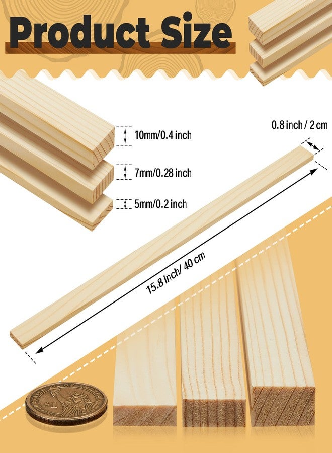 Maitys 6 Pcs 15.8'' Pottery Teaching Rolling Mud Stick Guide 3 Sizes Thick Clay Rolling Pin Mudboard Guide Wooden Slab Roller Strips Polymer Clay Tools for DIY Handmade Crafts Handmade Art Supplies - Image 2