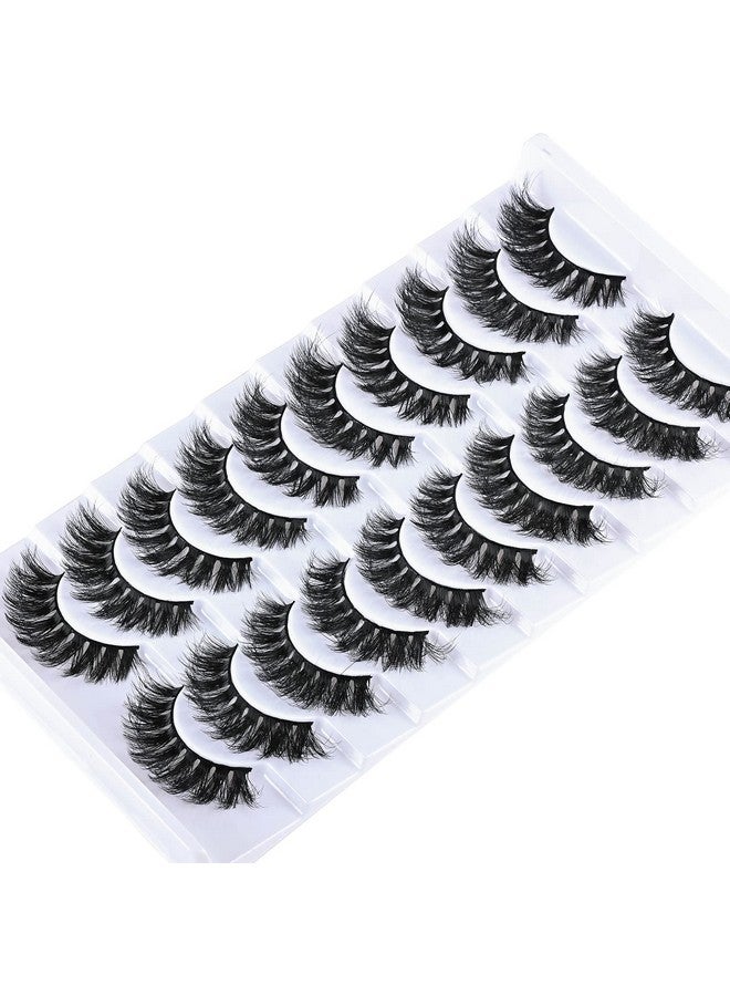 فاريد رموش طبيعية رموش صناعية قصيرة رموش ناعمة من فرو المنك رموش ناعمة منفوشة مظهر طبيعي 10 أزواج من الرموش الصناعية شرائط رموش كثيفة - Image 5