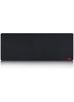CARONIC Extended Gaming Mouse Pad with Stitched Edges Durable Non-Slip Natural Rubber Base  Waterproof Computer Keyboard Pad Mat For Esports Pros Gamer Desktop Office Home Black  - Image 1