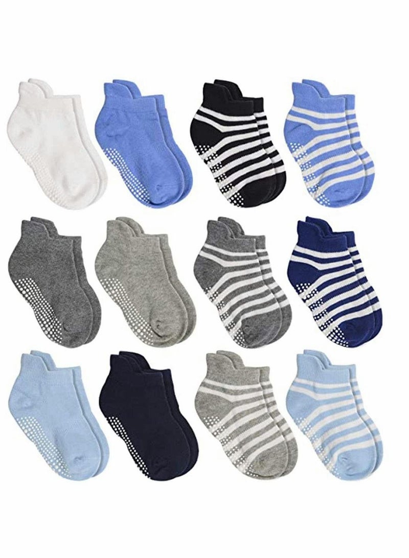 KASTWAVE 12 Pairs Set Baby Cotton Ankle Socks Toddler Short Socks Kids Soft Breathable Girls Socks - Image 1