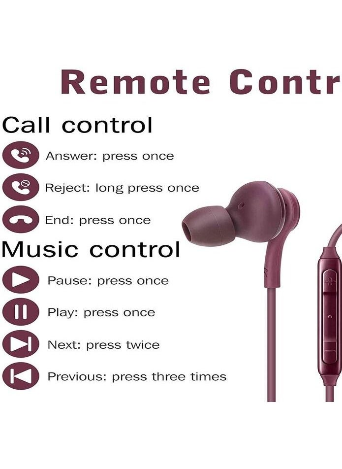 Generic - Samsung AKG Wired Headphones  for Galaxy S8 and S8plus - Burgundy - Image 1