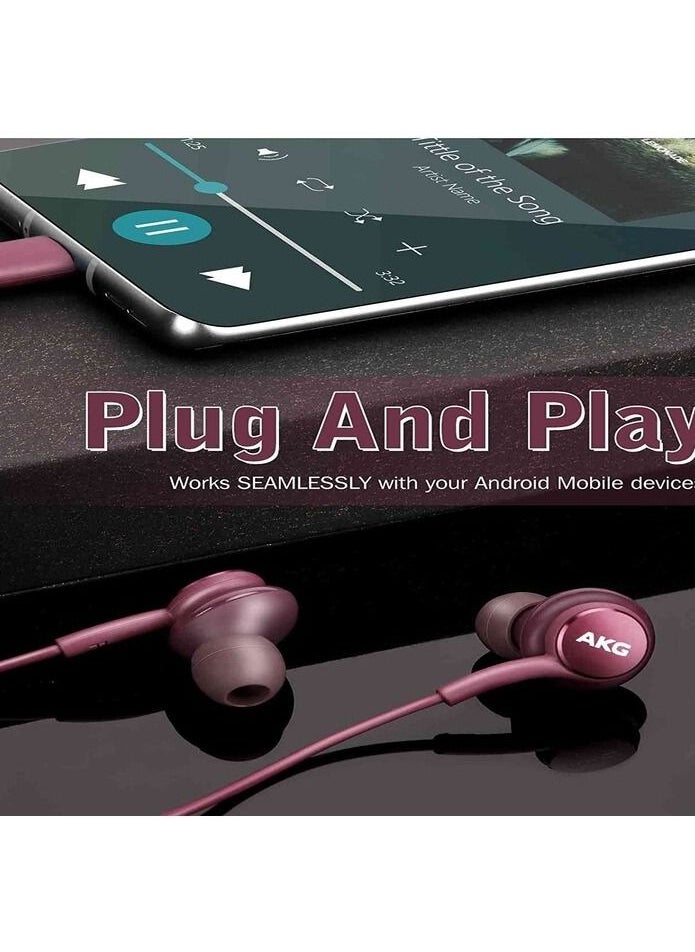 Generic - Samsung AKG Wired Headphones  for Galaxy S8 and S8plus - Burgundy - Image 1
