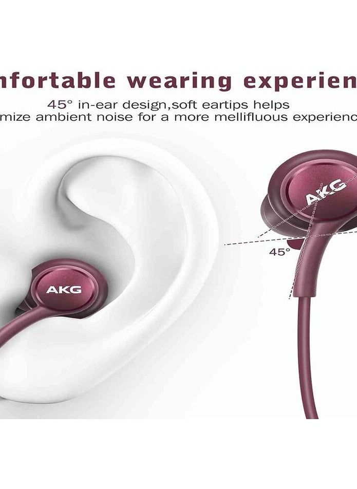 Generic - Samsung AKG Wired Headphones  for Galaxy S8 and S8plus - Burgundy - Image 1