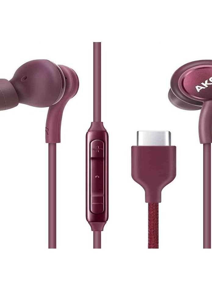 Generic - Samsung AKG Wired Headphones  for Galaxy S8 and S8plus - Burgundy - Image 1