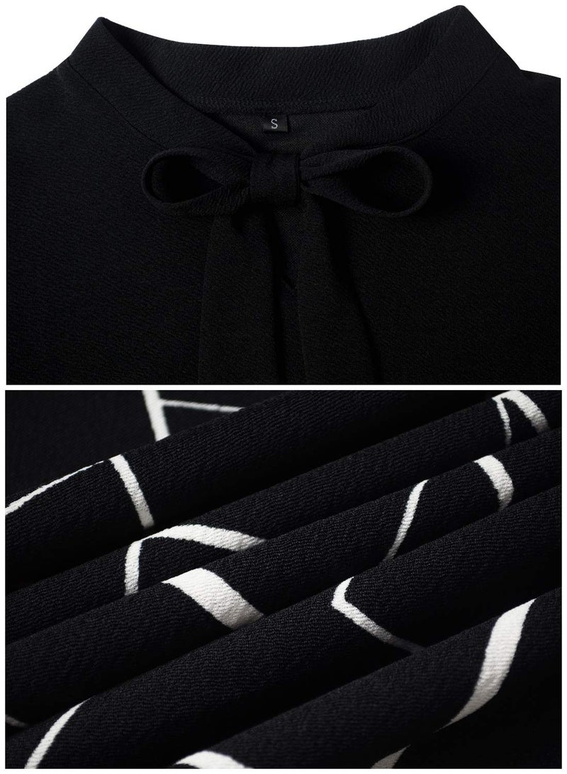 RANPHEE Women Dresses 2025 Vestidos para Mujer Trendy Dressy Modest Church Outfits Young Woman Short Sleeve Tummy Control Black Funeral Dress XL 1X - Image 3