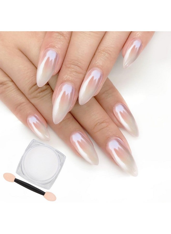 Artdone White Pearl Chrome Nail Powderiridescent Aurora Powder Metallic Mirror Effect Pigment Pearlescent Mermaid Pigment Pearl Glitter Dust Kitnail Art Decoration Resin Craft - Image 1