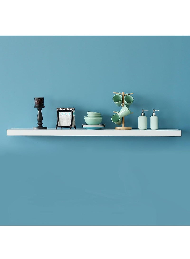 DubaiGallery رف عائم، رف حائط عائم أبيض، رف على الحافة - Image 1