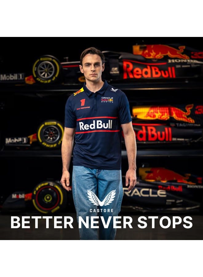 CASTORE Red Bull Racing F1 Men's 2025 Max Verstappen Team Polo Shirt, Navy, S - Image 3