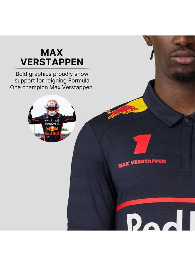 CASTORE Red Bull Racing F1 Men's 2025 Max Verstappen Team Polo Shirt, Navy, S - Image 5