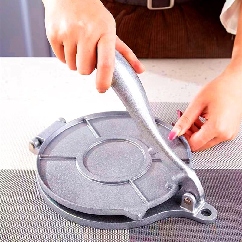 RBRSLALA Tortilla Press Aluminum Alloy Tortilla Press Flapjack Machine Crepe Machine Pancake maker cast aluminum tortillas homemade pancakes (Sliver) - Image 1