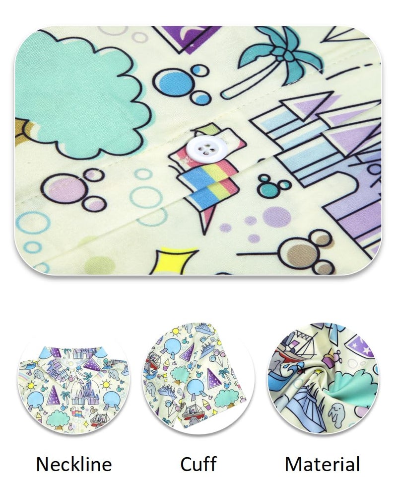 VILOVE Magical Shirt for Women Magic Hawaiian Shirts Princess Tshirt Funny Castle Graphic Family Vacation Button Up Tops - Image 5