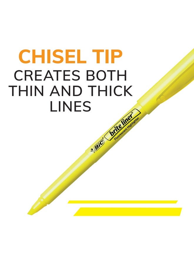 Bic Brite Liner Highlighters, Chisel Tip, 24-Count, Assorted Colors, Ideal Set For Organizing And Coloring, Packaging May Vary, Includes 14-Yellow, 3-Pink, 3-Orange, 2-Green And 2-Blue Highlighters  - Image 4
