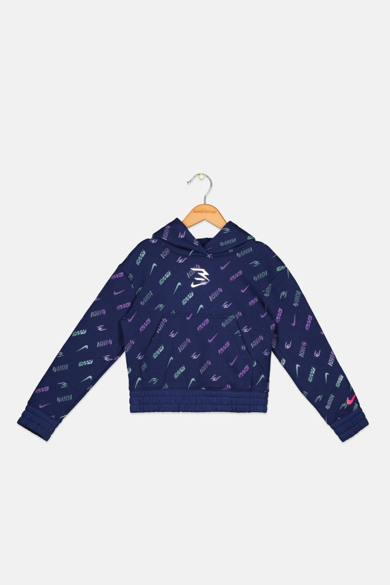 Nike Nike 3Brand by Russell Wilson Kids Girl Allover Print Hoodie, Multicolor - Image 1
