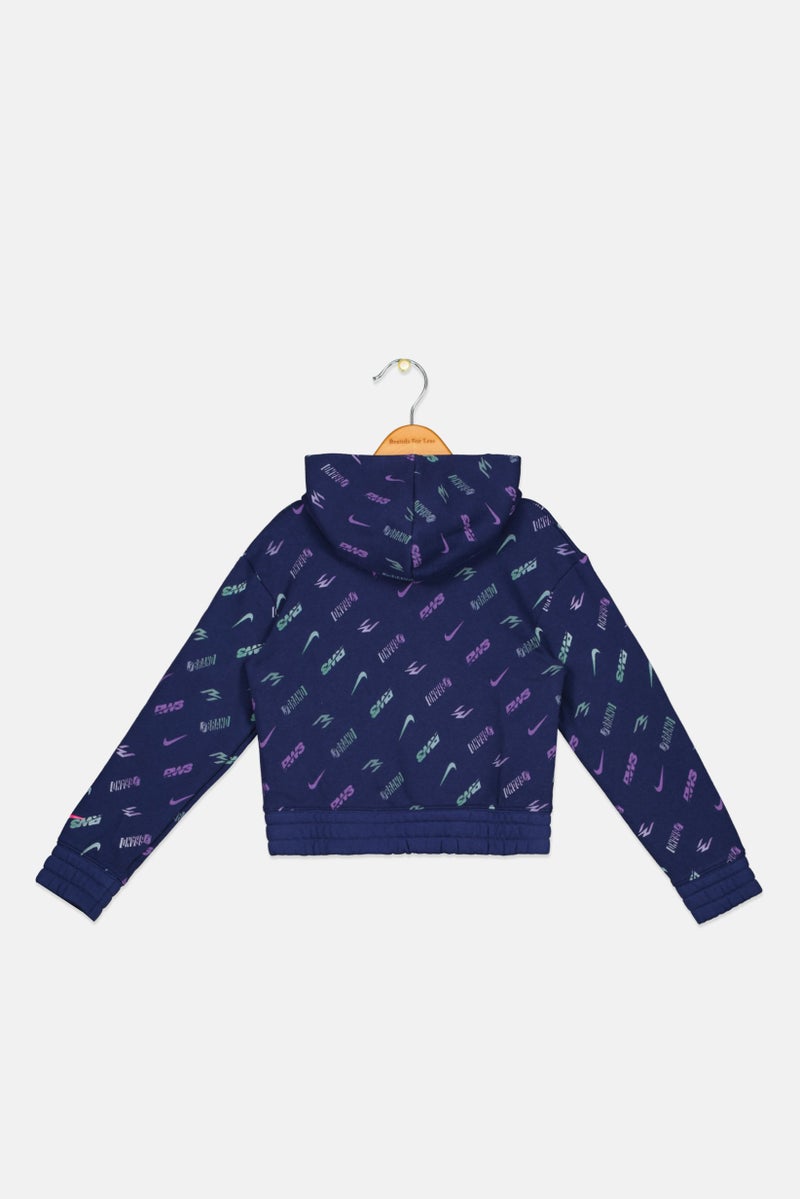 Nike Nike 3Brand by Russell Wilson Kids Girl Allover Print Hoodie, Multicolor - Image 2