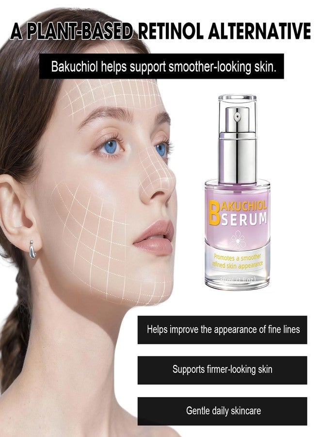 Bmrewax Bakuchiol Serum for Face, Plant-Based Retinol Alternative with Tremella Mushroom & PHA, Hydrating and Plumping Facial Serum for Smooth, Elastic-Looking Skin, Suitable for Sensitive Skin, 1 Fl Oz - Image 3