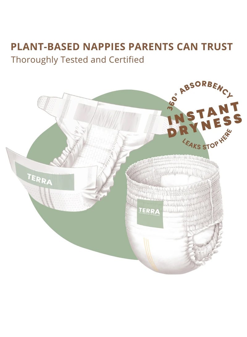 Terra عبوة من 8 حفاضات جونيور مقاس 6 فائقة النعومة وخالية من المواد الكيميائية للبشرة الحساسة امتصاص فائق حراس تسرب ثلاثي الأبعاد 35 رطل وما فوق / 16 كجم وما فوق، 24-48 شهر، 8 × 14 عدد، 112 عدد - Image 3